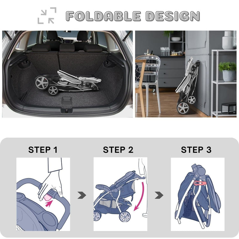 Cup Holder Portable Travel Stroller for Dogs, Cats & Small Animals