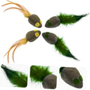 Natural Catnip Mouse Cat Toy with Feathers for  Active Play