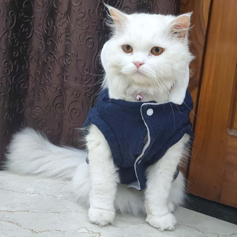 Hoodie Sweater Coat For Small Dogs Cats (Dark Blue)