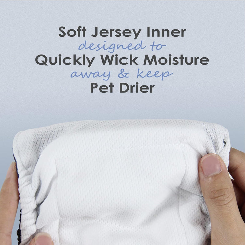 Washable Male Reusable Dog Diapers Pack of 3 Small (Black)