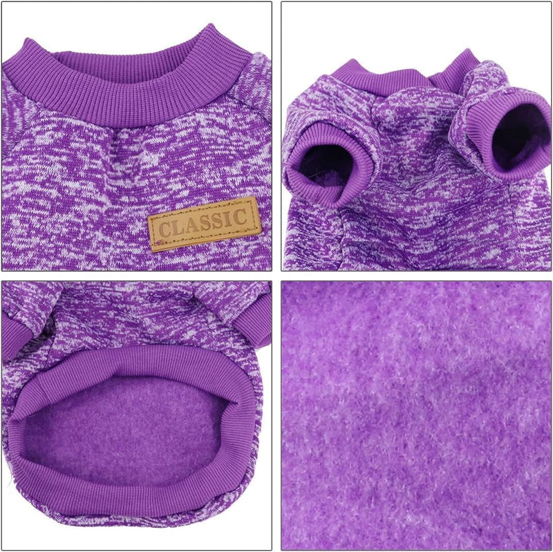 Classic Knitwear Sweater For Small Dogs Cats (Purple)