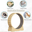 Wooden Cat Exercise Wheel with Carpeted Runway