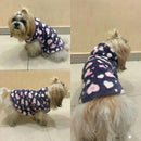 Winter Hoodie Jacket for Small Breed Dog (Pink With White And Teal Spots)