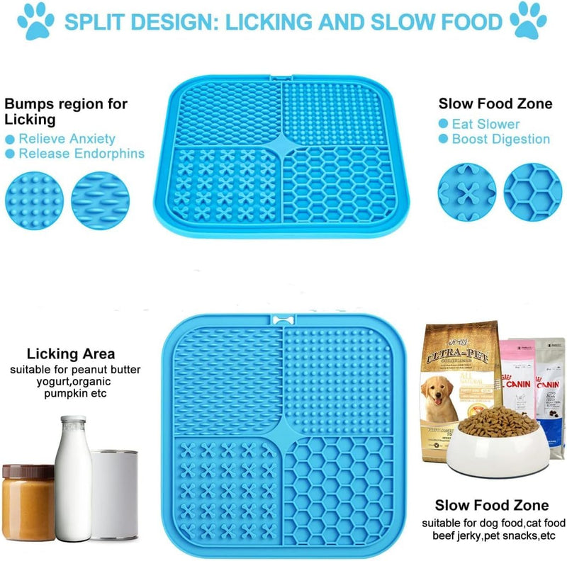 Slow Feeder Licking Mat For Dogs (2psc)