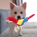 Parrot Plush Squeaky Dog Toy with Rope Legs