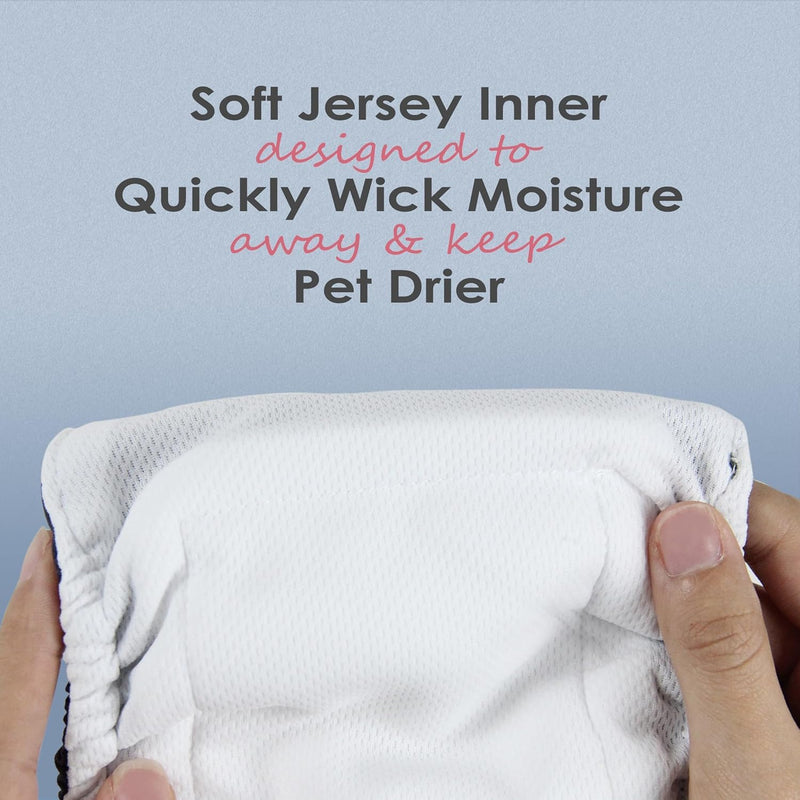 Washable Male Reusable Dog Diapers Pack of 3 Small (Blue, Green, Brown)