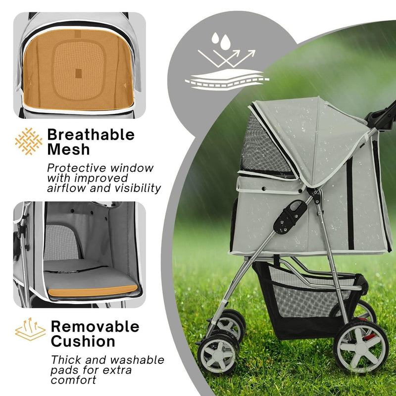 Cup Holder Portable Travel Stroller for Dogs, Cats & Small Animals