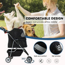 Foldable Stroller for Small Medium Dogs & Cats (Black)