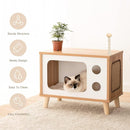 Wooden Cat Bed House and Scratching Post