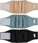 Washable Male Reusable Dog Diapers Pack of 3 Small (Black, Blue, Coffee)