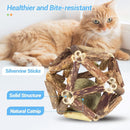 2 Pcs Natural Silvervine Stick & Bell Ball Toys for Indoor Kitten