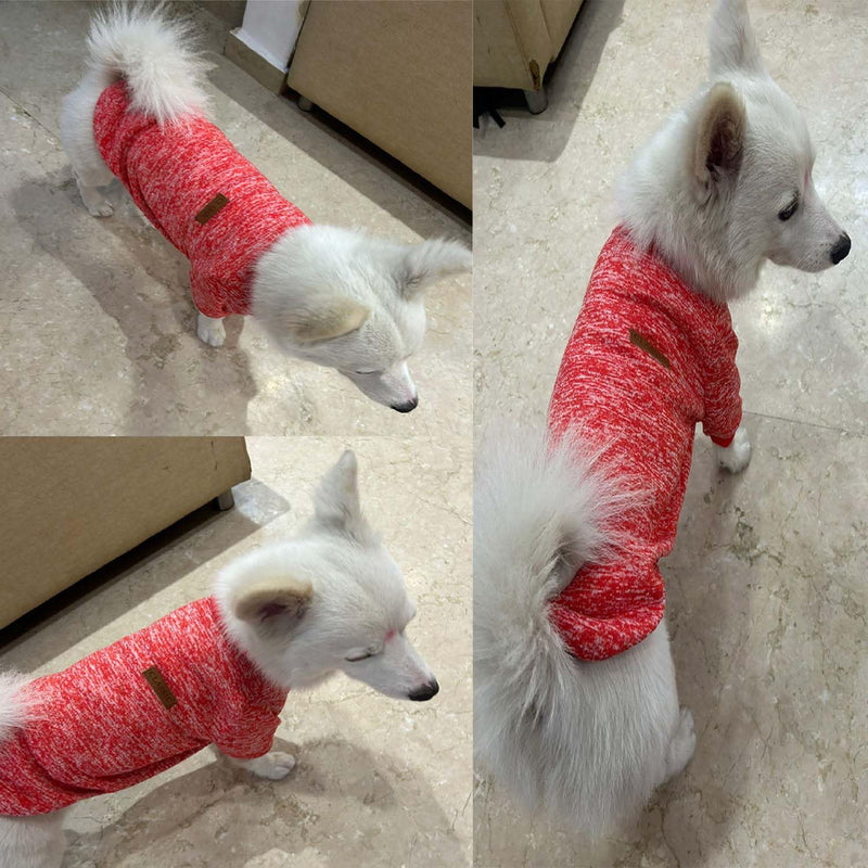 Classic Knitwear Sweater For Small Dogs Cats (Orange-Red)