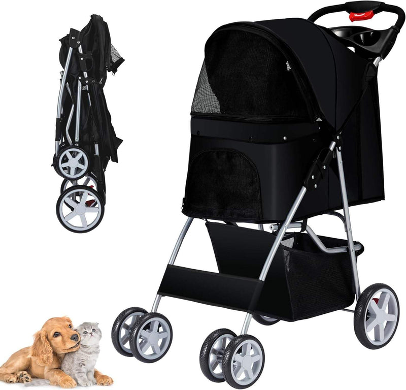 Cup Holder Portable Travel Stroller for Dogs, Cats & Small Animals