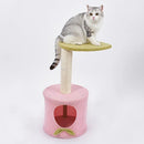 Multi-Level Cat Tree Scratcher with Soft Plush Pads for Small to Medium Cats (Pink & Green)