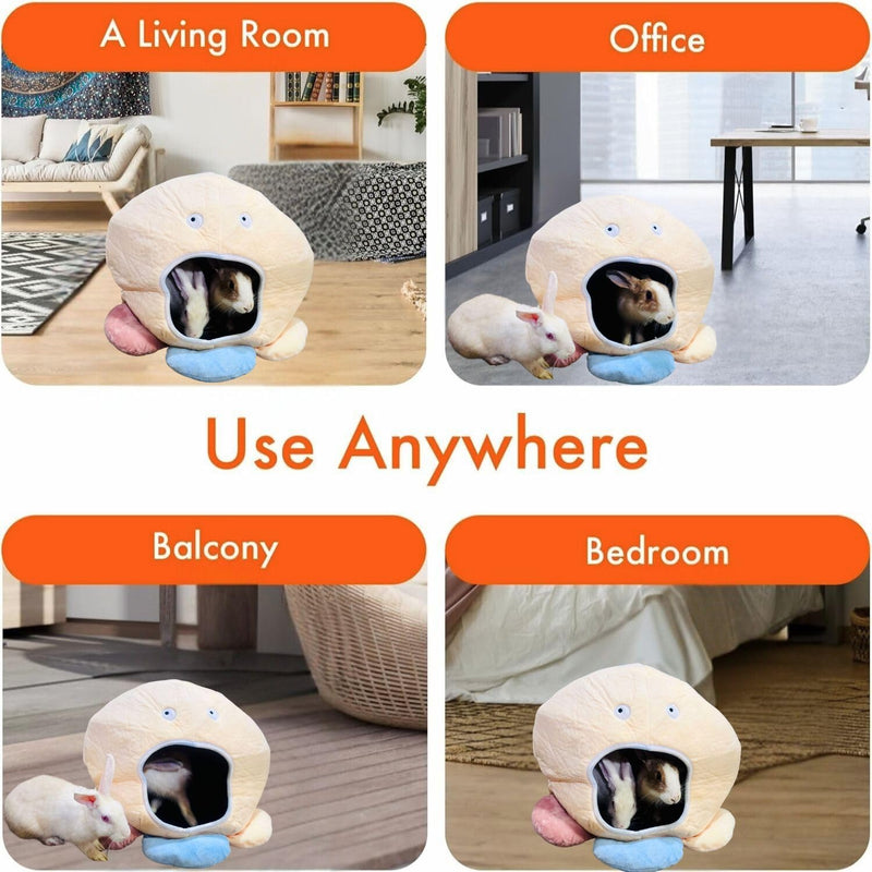 Cozy Plush Cartoon Bed House for Cats, Small Dogs & Small Animals