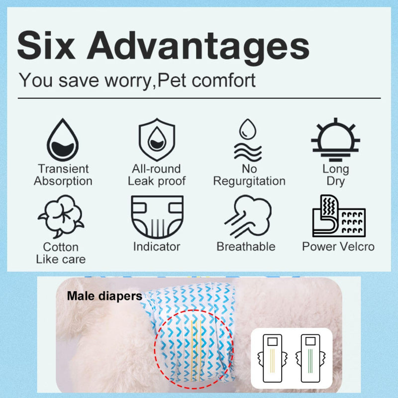 Disposable Diapers for Male Dogs L (63-80Cm)