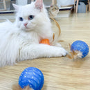 Interactive Feather Ball Toy with Bell for Cats (Pack of 3)