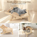Adjustable Wooden Cat Lounge Chair with Sisal Mat – 3 Height Levels For Indoor/Outdoor