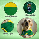 Stylish Cape Collar with Rap Bear Print For Dog ( Green/Yellow )