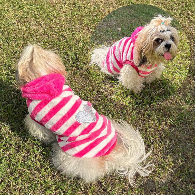 Winter Hoodie Jacket for Small Breed Dog (Pink)