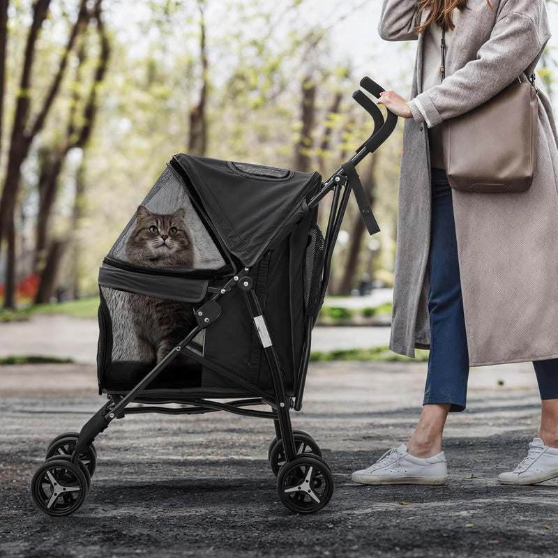 Lightweight Compact Pet Stroller with Umbrella Fold for Small Medium Dogs