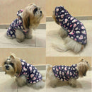 Winter Hoodie Jacket for Small Breed Dog (Pink With White And Teal Spots)
