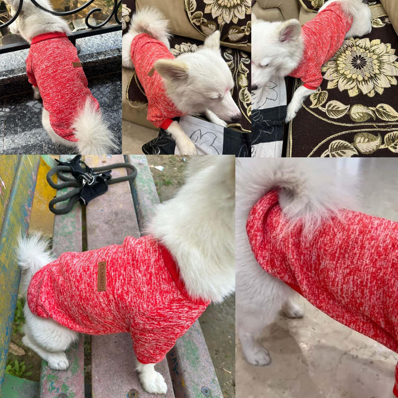 Classic Knitwear Sweater For Small Dogs Cats (Orange-Red)