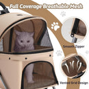 Cup Holder Portable Travel Stroller for Dogs, Cats & Small Animals (Khaki)