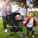 Foldable Stroller for Small Medium Dogs & Cats (Black)