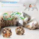 2 Pcs Natural Silvervine Stick & Bell Ball Toys for Indoor Kitten