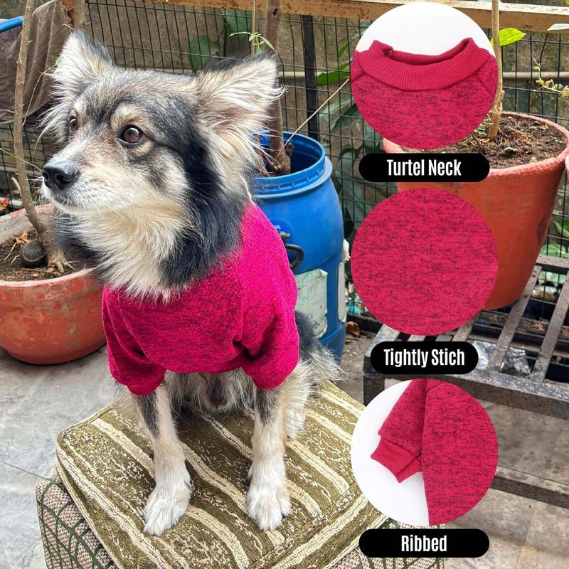 Classic Knitwear Sweater For Small Dogs Cats (Dark Pink)