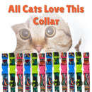 Adjustable Cat Collar with Safety Buckle and Bell - 1 Piece