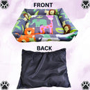 Colorful Cartoon Animal Print Bed for Dogs & Cats (XL)