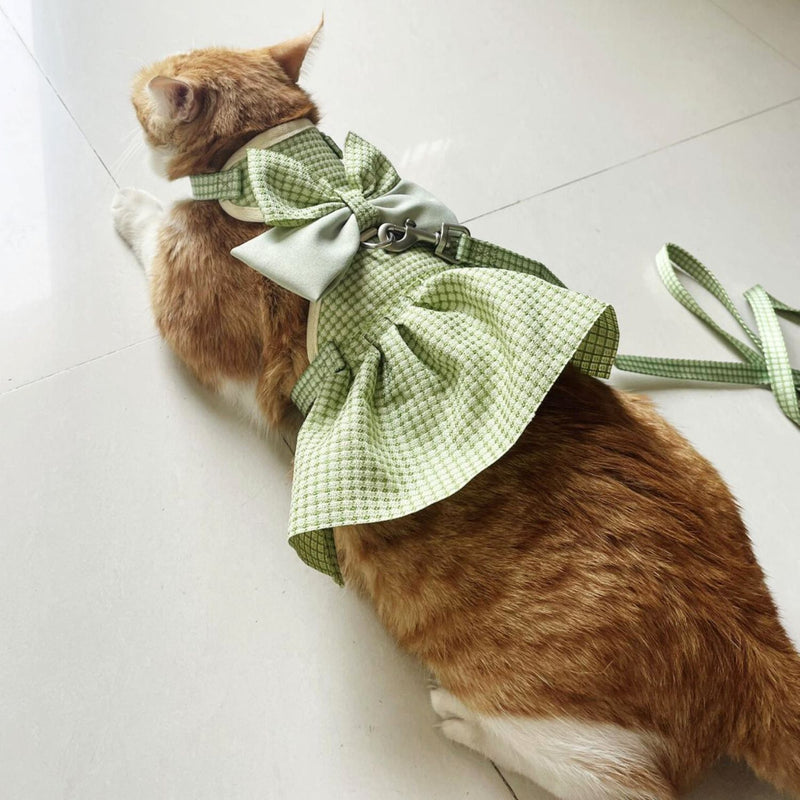 Cat Harness Dress with Bow