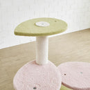 Multi-Level Cat Tree Scratcher with Soft Plush Pads for Small to Medium Cats (Pink & Green)