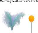 Interactive Wobble Cat Toy with Bouncing Ball and Feather for Indoor Cats