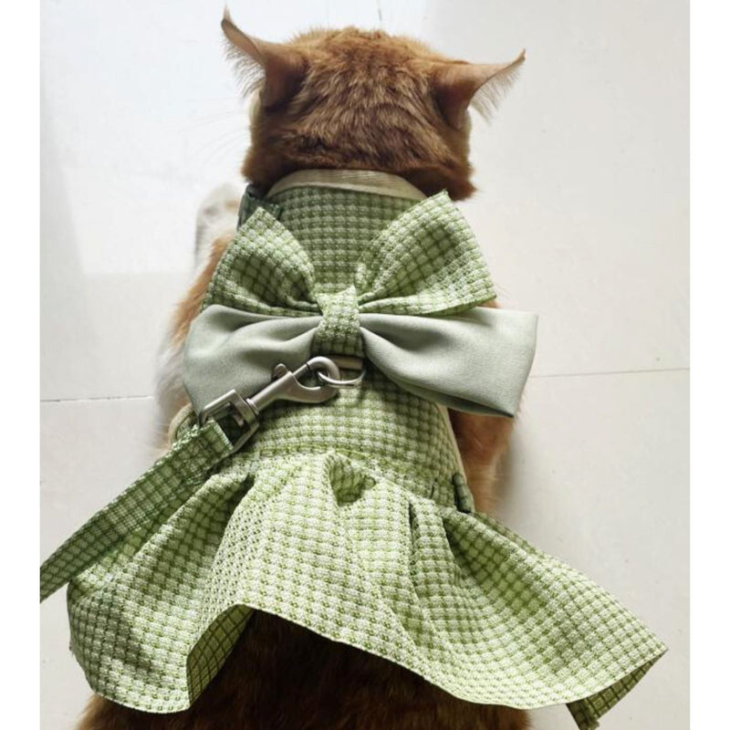 Cat Harness Dress with Bow
