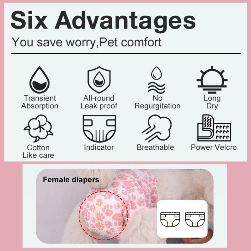 Disposable Diapers for Female Dogs XXXL (44-70Cm)