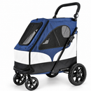 Pet Stroller for Cats and Dogs 4-Wheel Foldable, Mesh Ventilation Windows