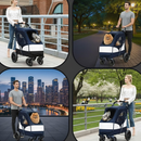 Pet Stroller for Cats and Dogs 4-Wheel Foldable, Mesh Ventilation Windows