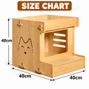 Wooden Cat House, Cozy Cat Bed and Pet Shelter, Durable Wooden Cat Furniture for Indoor Cats,