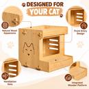Wooden Cat House, Cozy Cat Bed and Pet Shelter, Durable Wooden Cat Furniture for Indoor Cats,