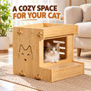 Wooden Cat House, Cozy Cat Bed and Pet Shelter, Durable Wooden Cat Furniture for Indoor Cats,