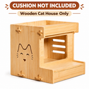 Wooden Cat House, Cozy Cat Bed and Pet Shelter, Durable Wooden Cat Furniture for Indoor Cats,