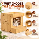 Wooden Cat House, Cozy Cat Bed and Pet Shelter, Durable Wooden Cat Furniture for Indoor Cats,