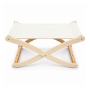 Wooden Cat Bed, Elevated Pet Cot with Breathable Fabric Sling and Natural Wood Frame