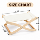 Wooden Cat Bed, Elevated Pet Cot with Breathable Fabric Sling and Natural Wood Frame