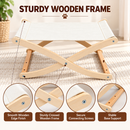 Wooden Cat Bed, Elevated Pet Cot with Breathable Fabric Sling and Natural Wood Frame