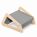 Cozy Wooden Cat Hammock Bed - Stylish  Grey Fabric