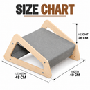 Cozy Wooden Cat Hammock Bed - Stylish  Grey Fabric